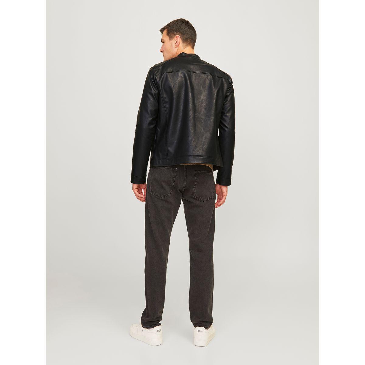 REBEL Leather Look Full Zip Biker Jacket-men-clothing-jacketsandblazers-jackets-image-3