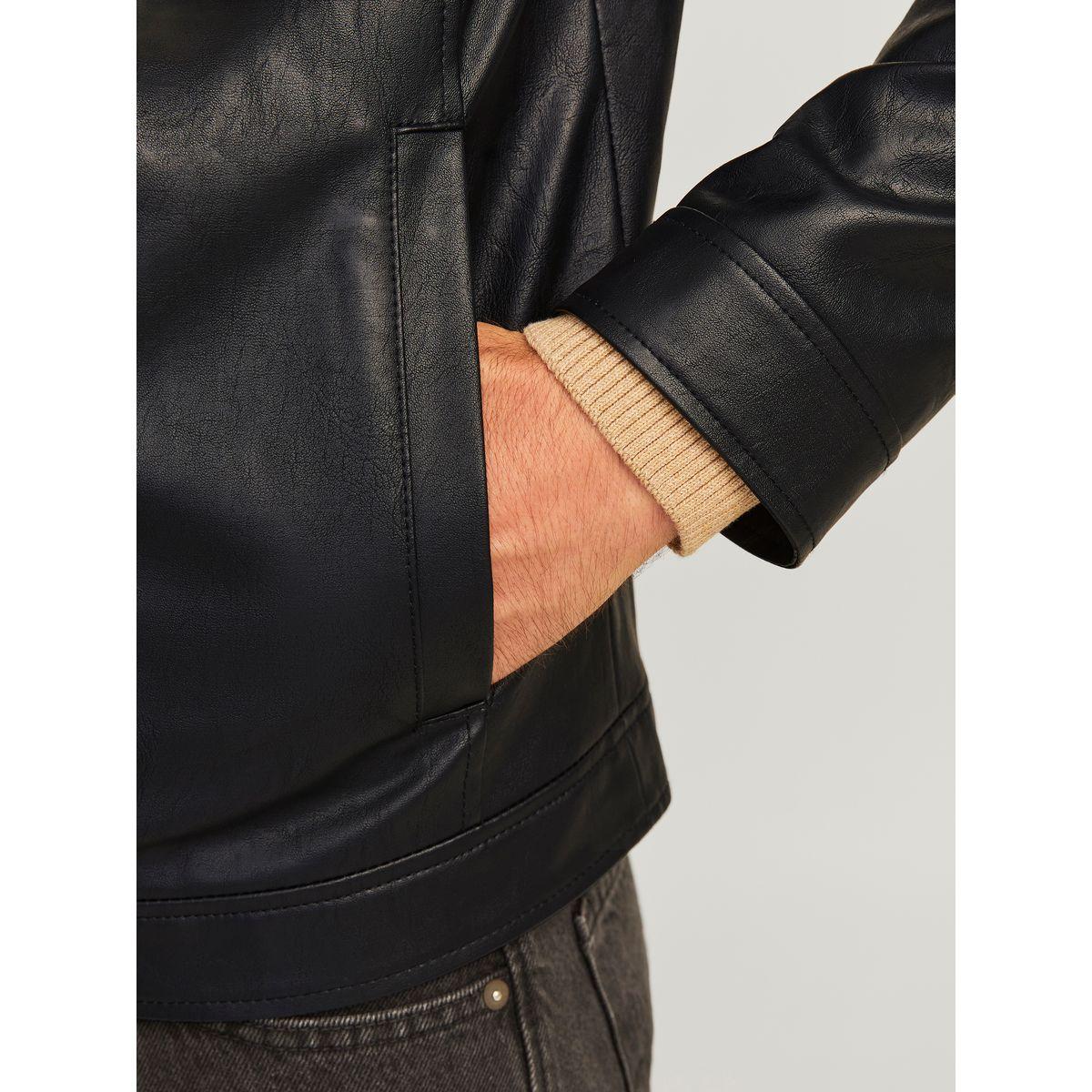 REBEL Leather Look Full Zip Biker Jacket-men-clothing-jacketsandblazers-jackets-image-5