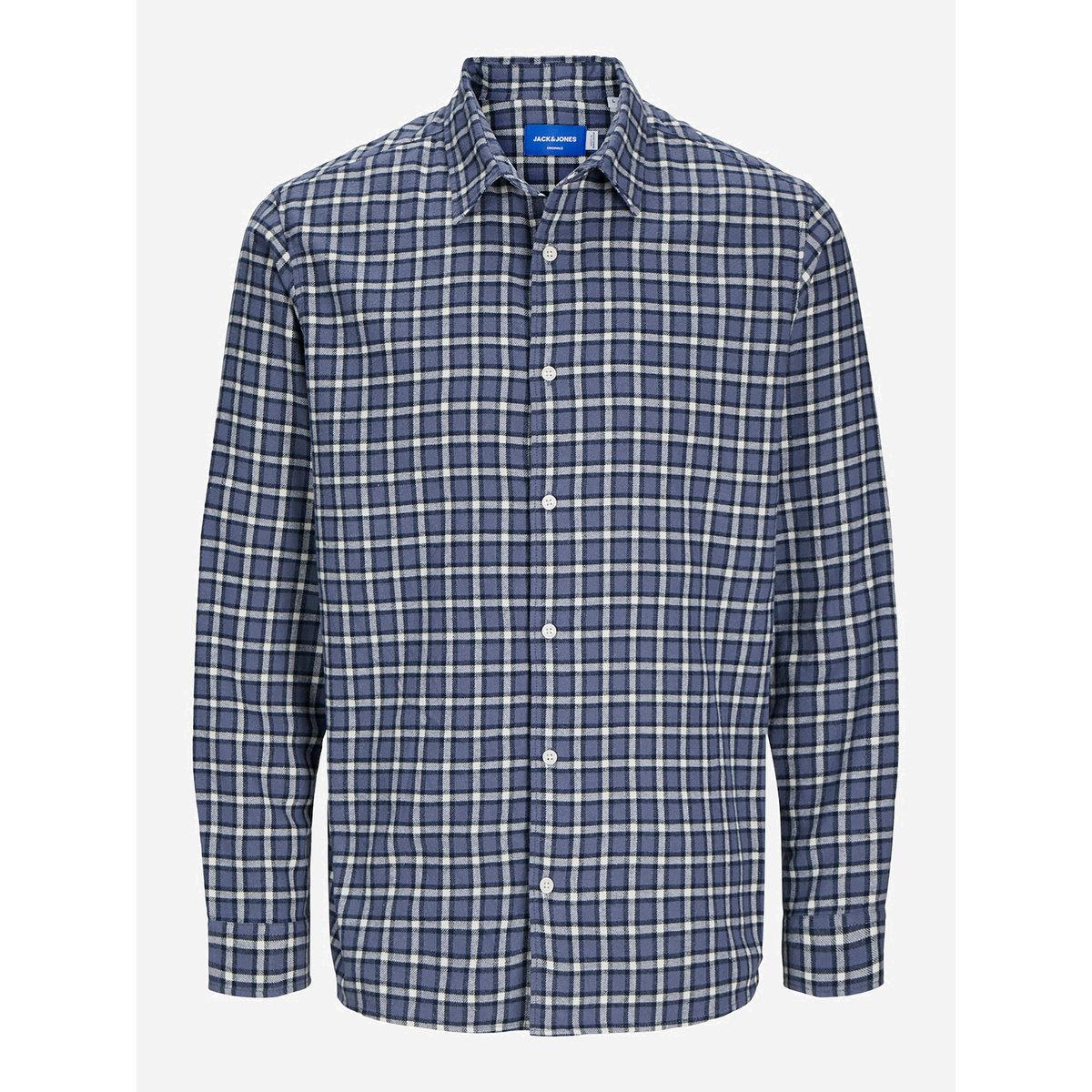 قميص مطبع بنمط مربعات مع أزرار-men-clothing-shirts-image-3