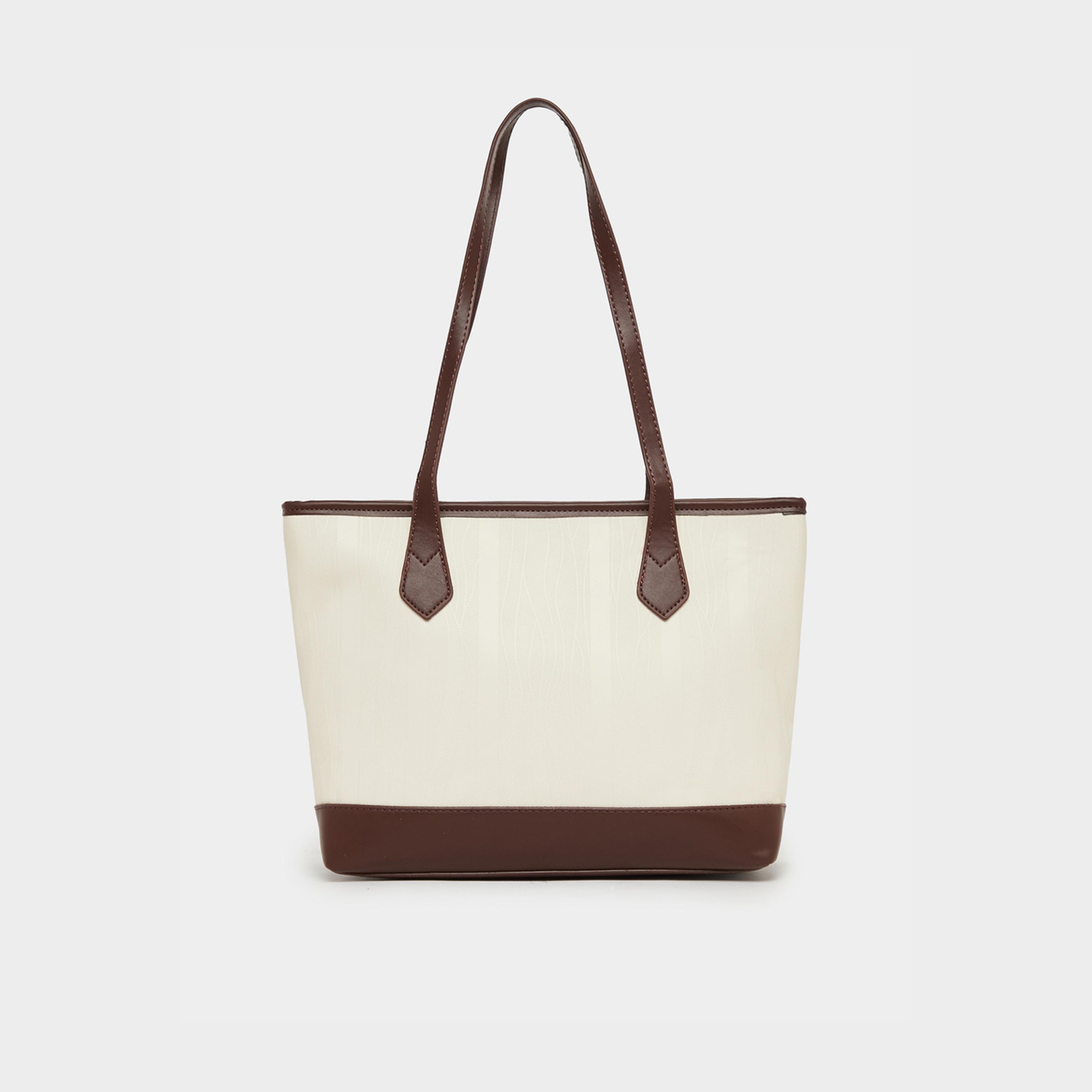 Styli Two Tone Shoulder Bag with Zip Closure-women-bagsandwallets-handbags-image-4