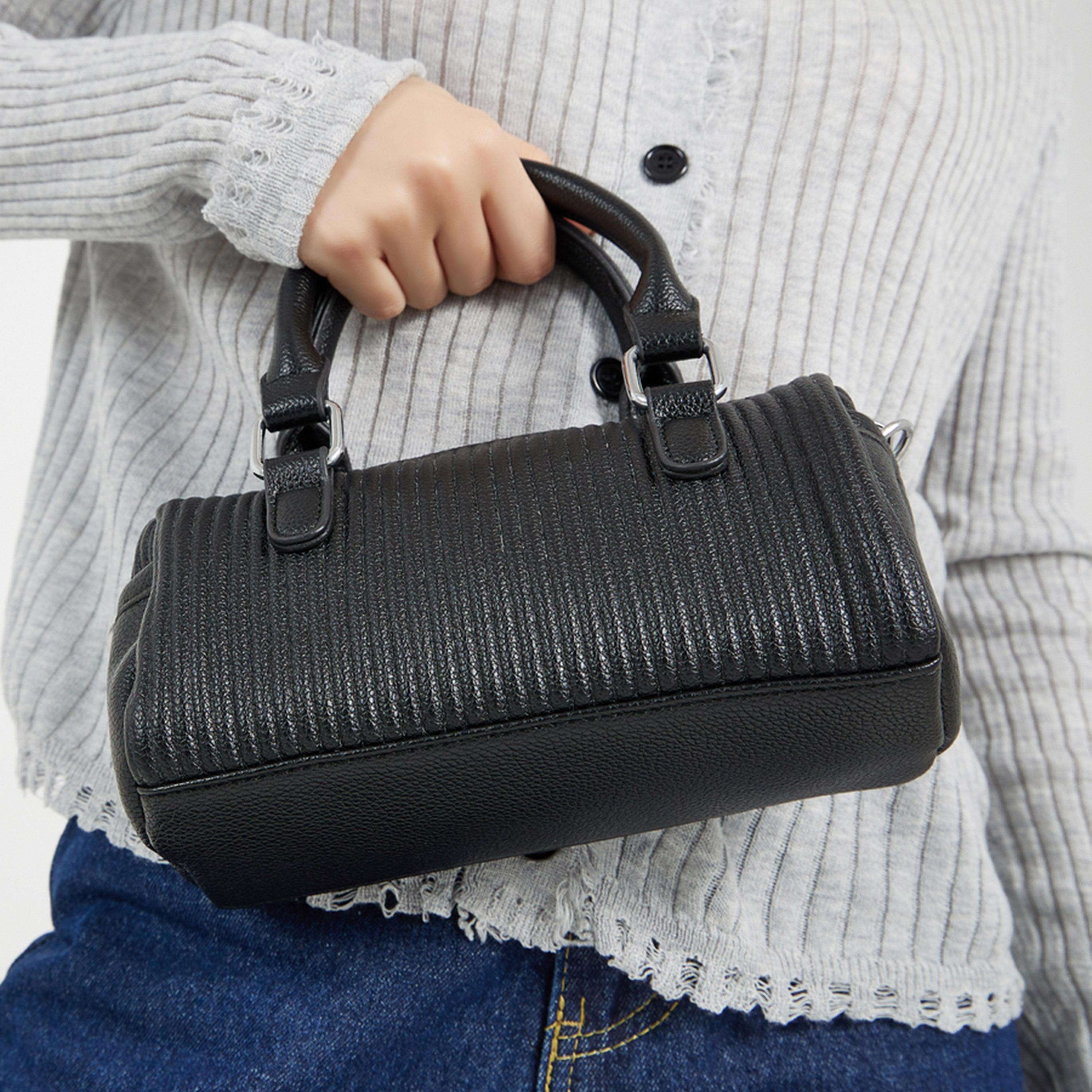 Styli Textured Handbag with Dual Handle & Adjustable Strap-women-bagsandwallets-handbags-image-3