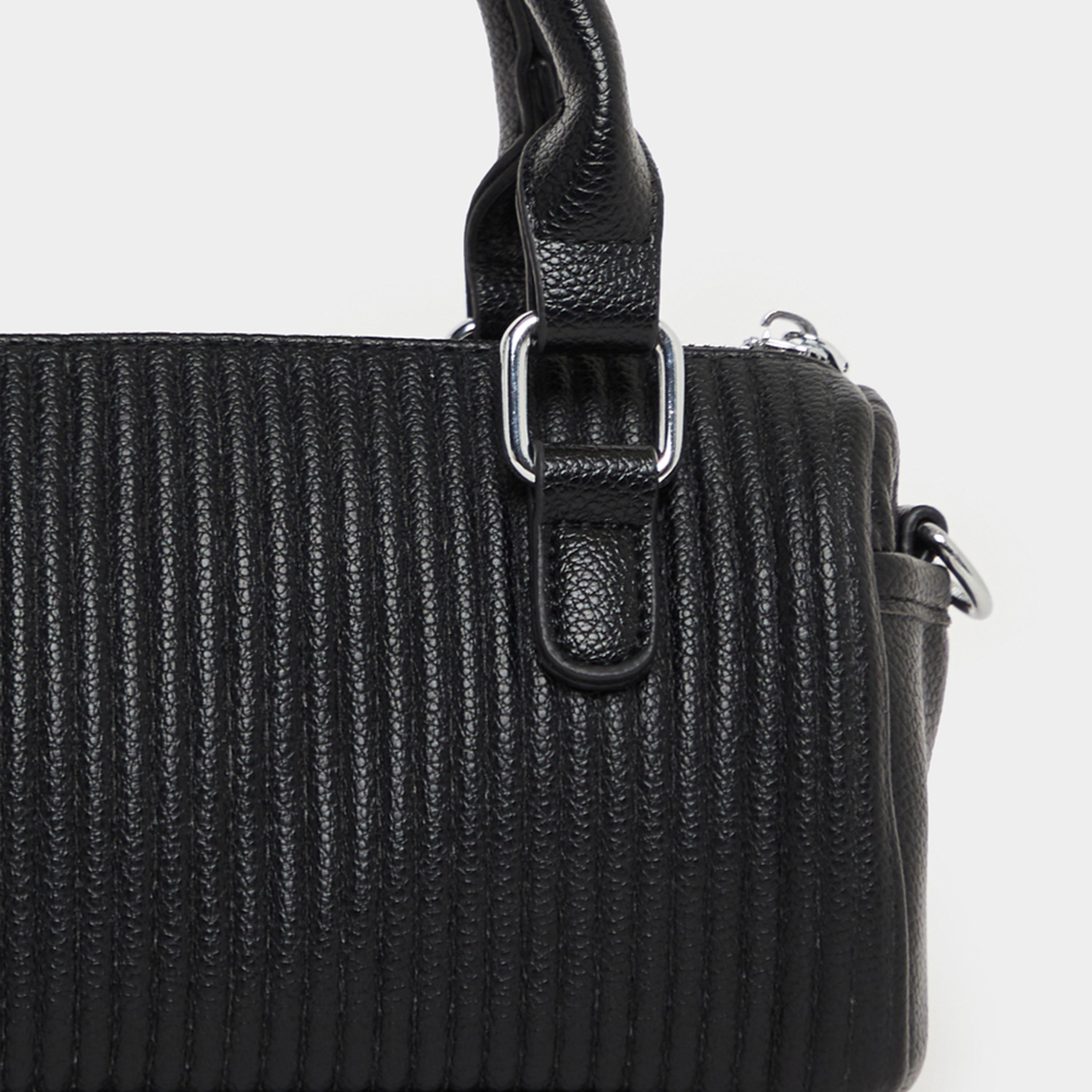 Styli Textured Handbag with Dual Handle & Adjustable Strap-women-bagsandwallets-handbags-image-5