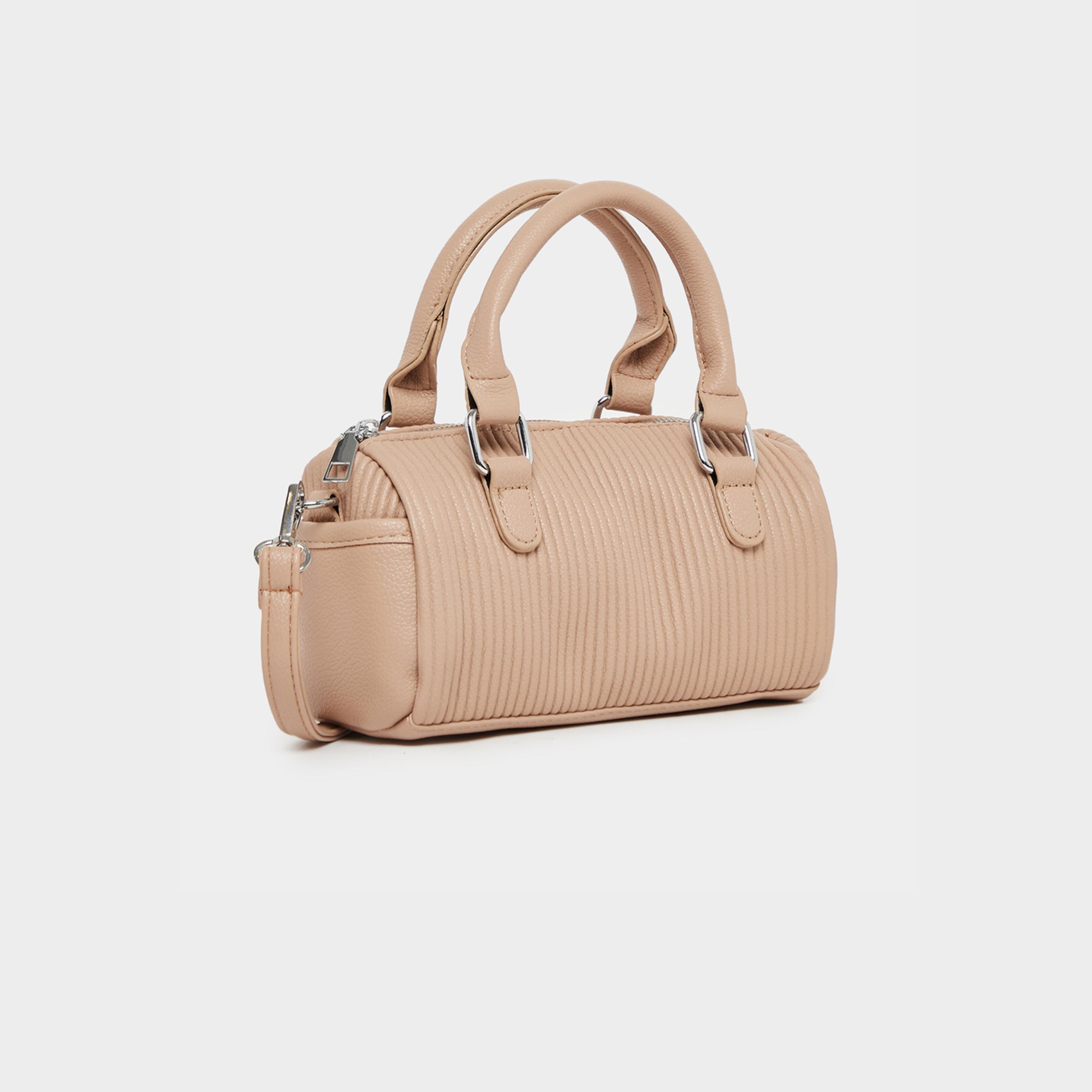Styli Textured Handbag with Dual Handle & Adjustable Strap-women-bagsandwallets-handbags-image-1