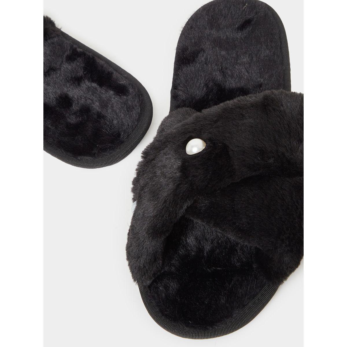 شبشب غرفة نوم بسيور كروس وفرو صناعي-women-shoes-bedroomslippers-image-3