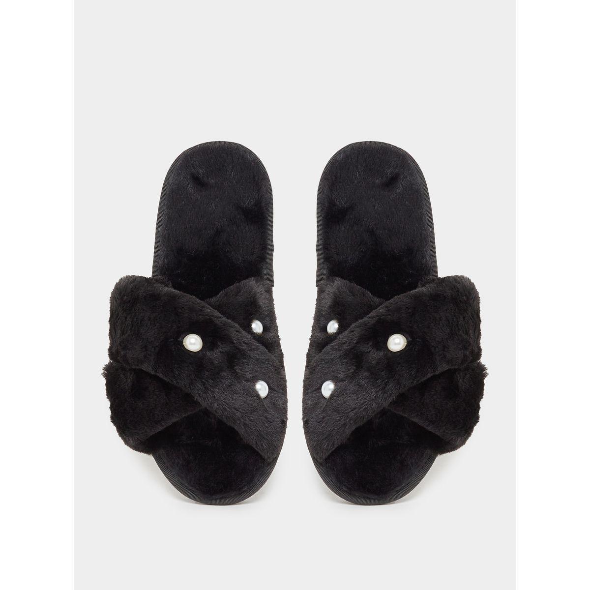 شبشب غرفة نوم بسيور كروس وفرو صناعي-women-shoes-bedroomslippers-image-4