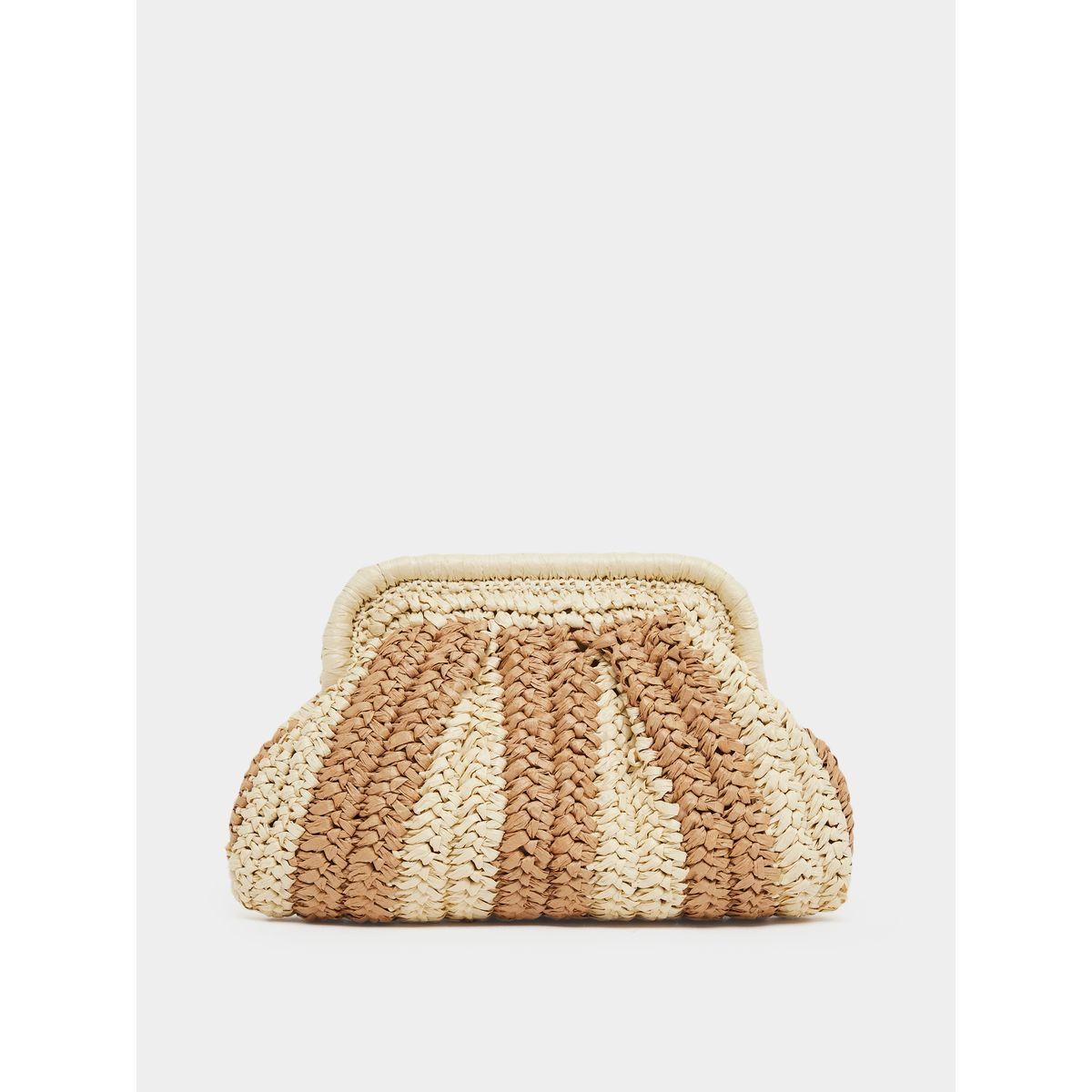 Styli Weave Design Straw Clutch with Chain Strap-women-bagsandwallets-handbags-image-4