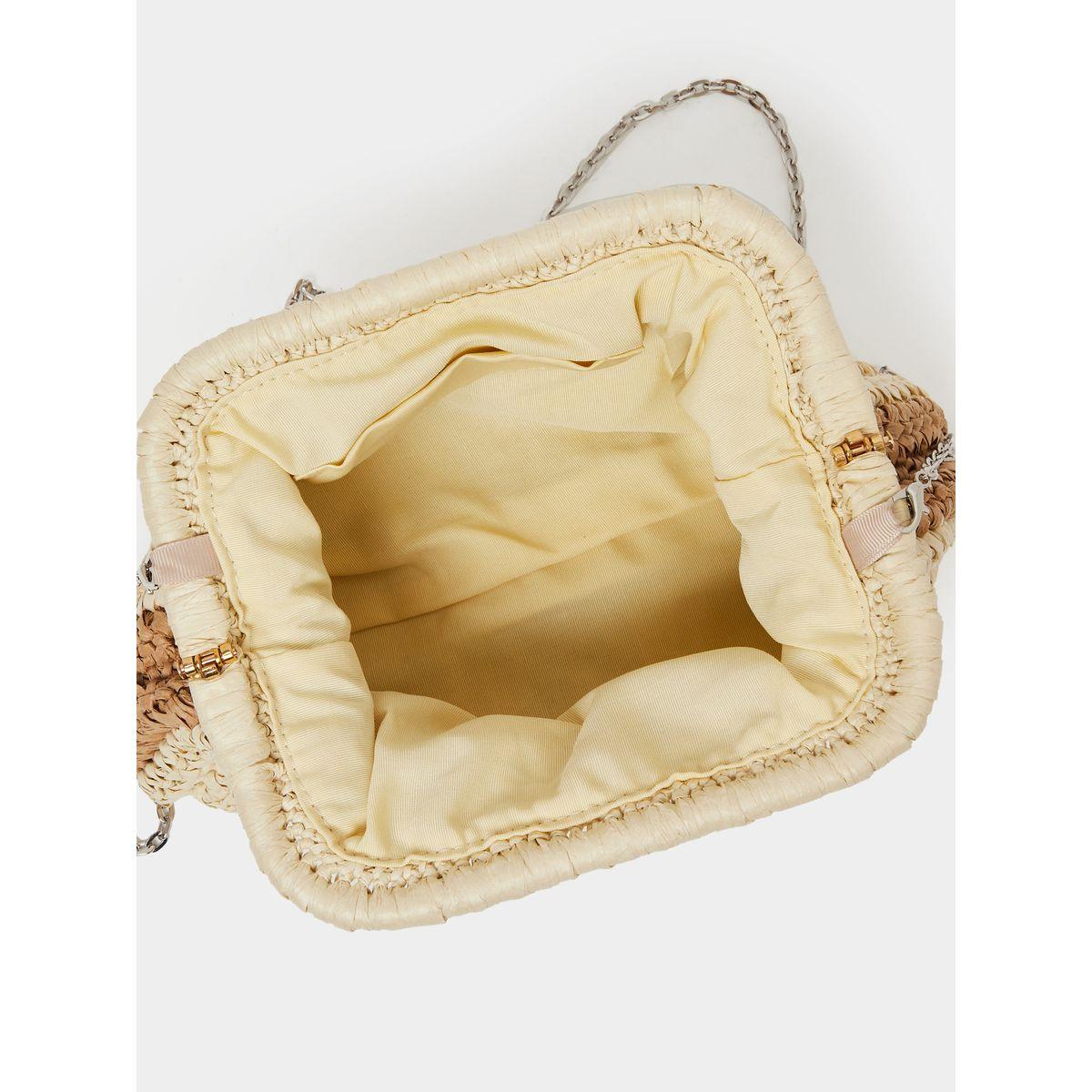 Styli Weave Design Straw Clutch with Chain Strap-women-bagsandwallets-handbags-image-6