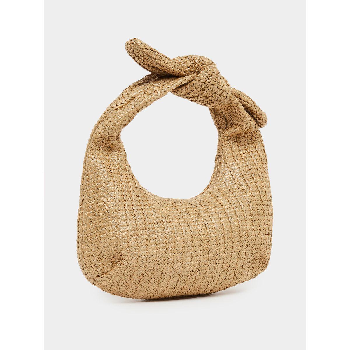 Styli Weave Design Straw Knotted Handle Baguette Bag-women-bagsandwallets-handbags-image-1
