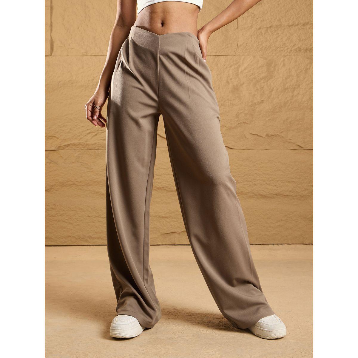 بنطال كوري بقصة مريحة مع كسرات ساسافراس × ستايلي-women-clothing-bottoms-trousers-image-3