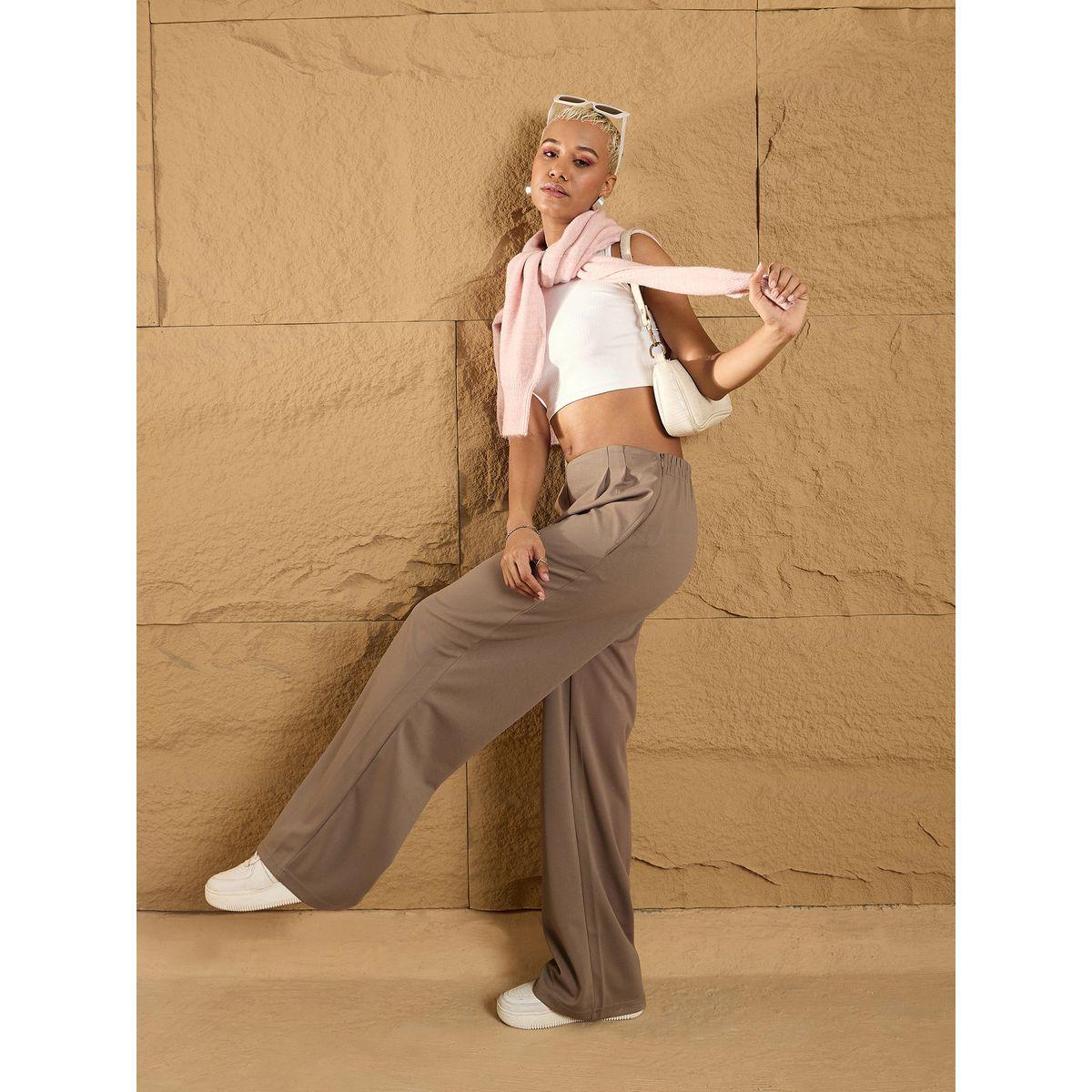 بنطال كوري بقصة مريحة مع كسرات ساسافراس × ستايلي-women-clothing-bottoms-trousers-image-6