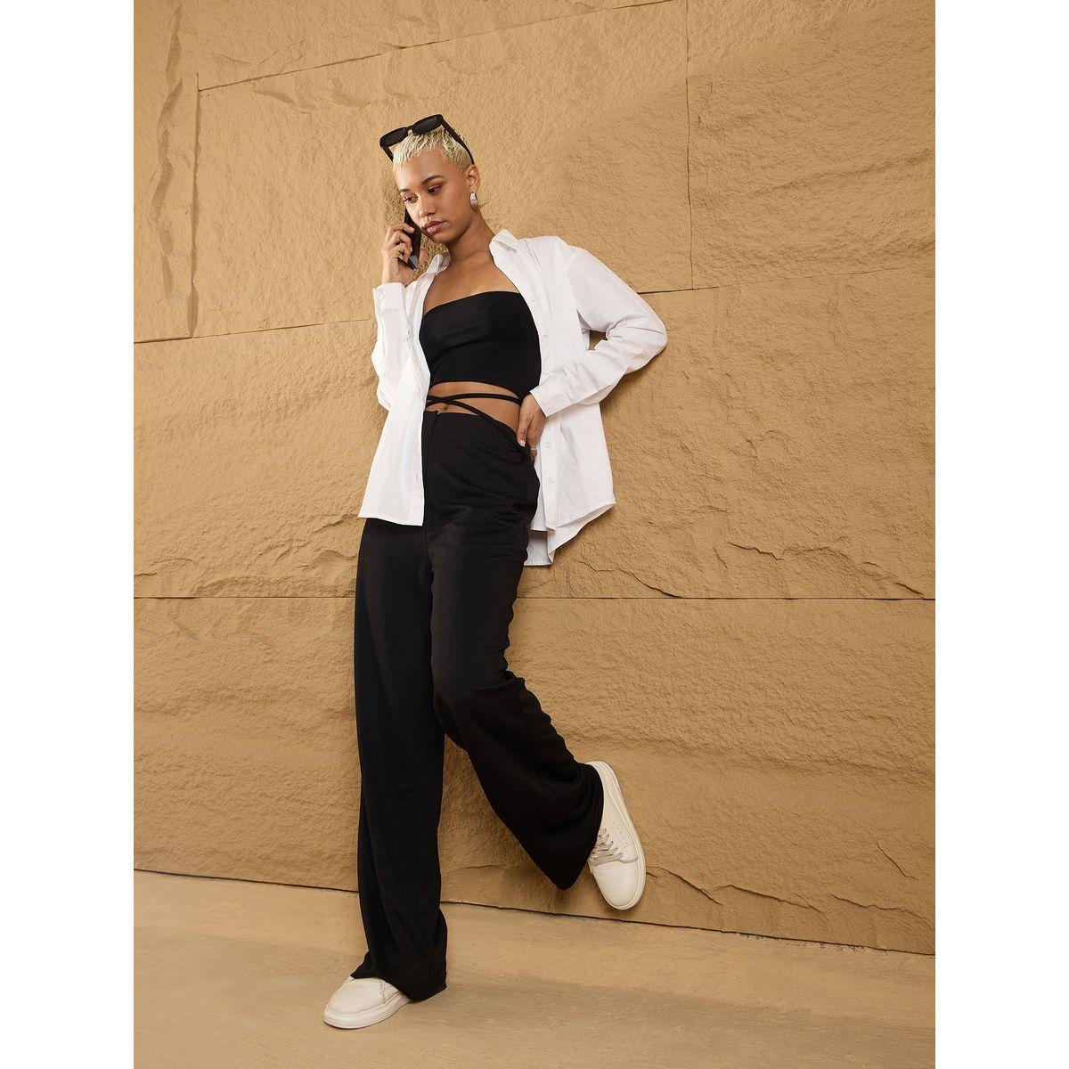 بنطال بقصة مريحة مع أربطة ساسافراس × ستايلي-women-clothing-bottoms-trousers-image-6