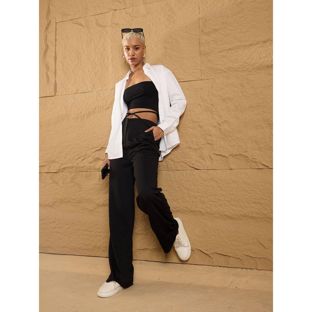 بنطال بقصة مريحة مع أربطة ساسافراس × ستايلي-women-clothing-bottoms-trousers-image-8