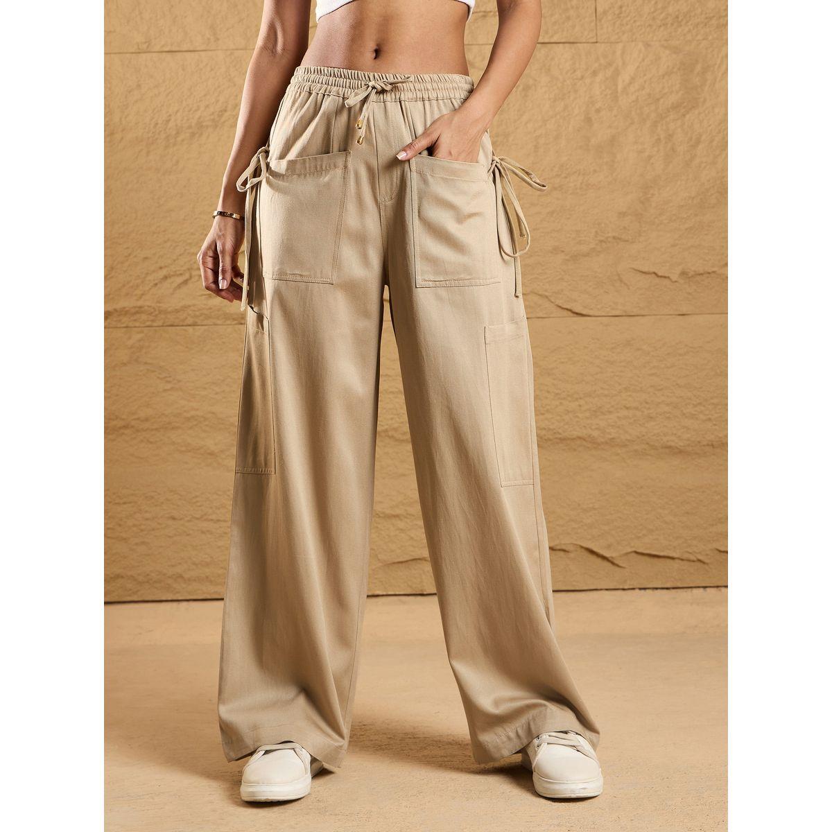 Sassafras X Styli  Relaxed Fit Drawstring Waist Cargo Pants-women-clothing-bottoms-trousers-image-1