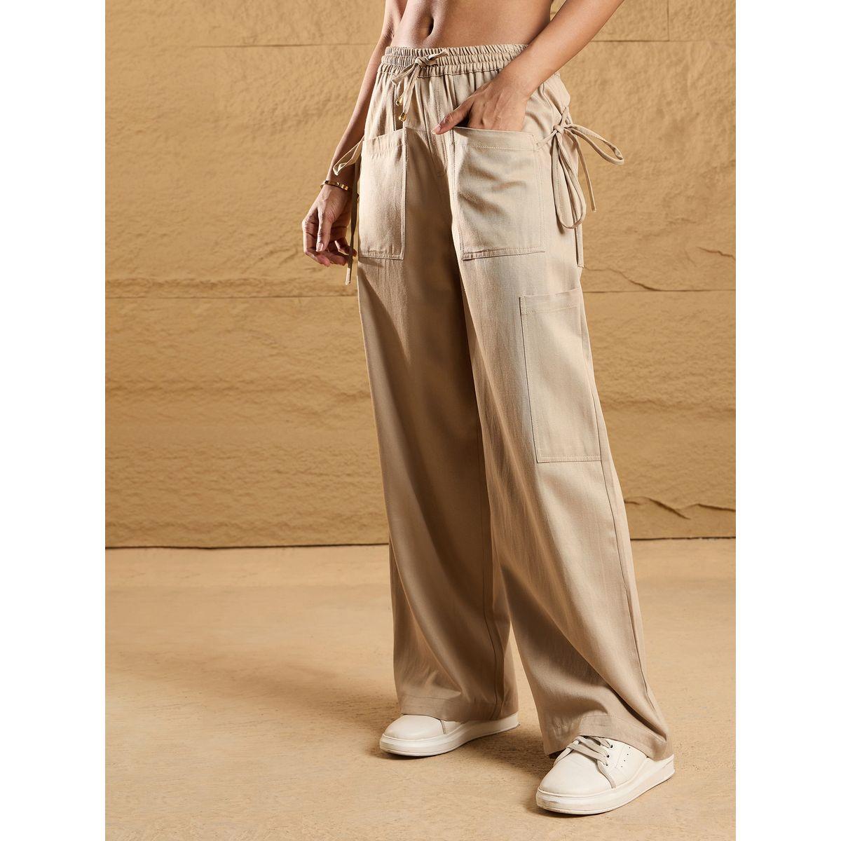 Sassafras X Styli  Relaxed Fit Drawstring Waist Cargo Pants-women-clothing-bottoms-trousers-image-3