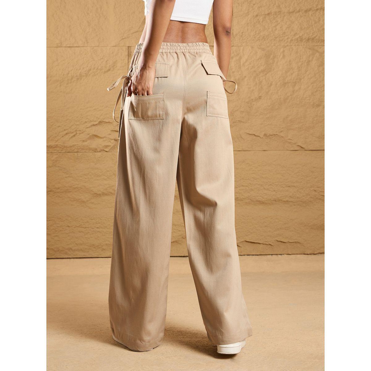 Sassafras X Styli  Relaxed Fit Drawstring Waist Cargo Pants-women-clothing-bottoms-trousers-image-5