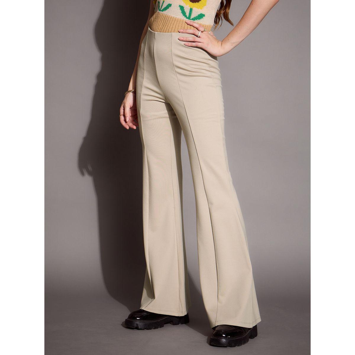 Sassafras X Styli  Bootcut Flared High Rise Trousers-women-clothing-bottoms-trousers-image-1