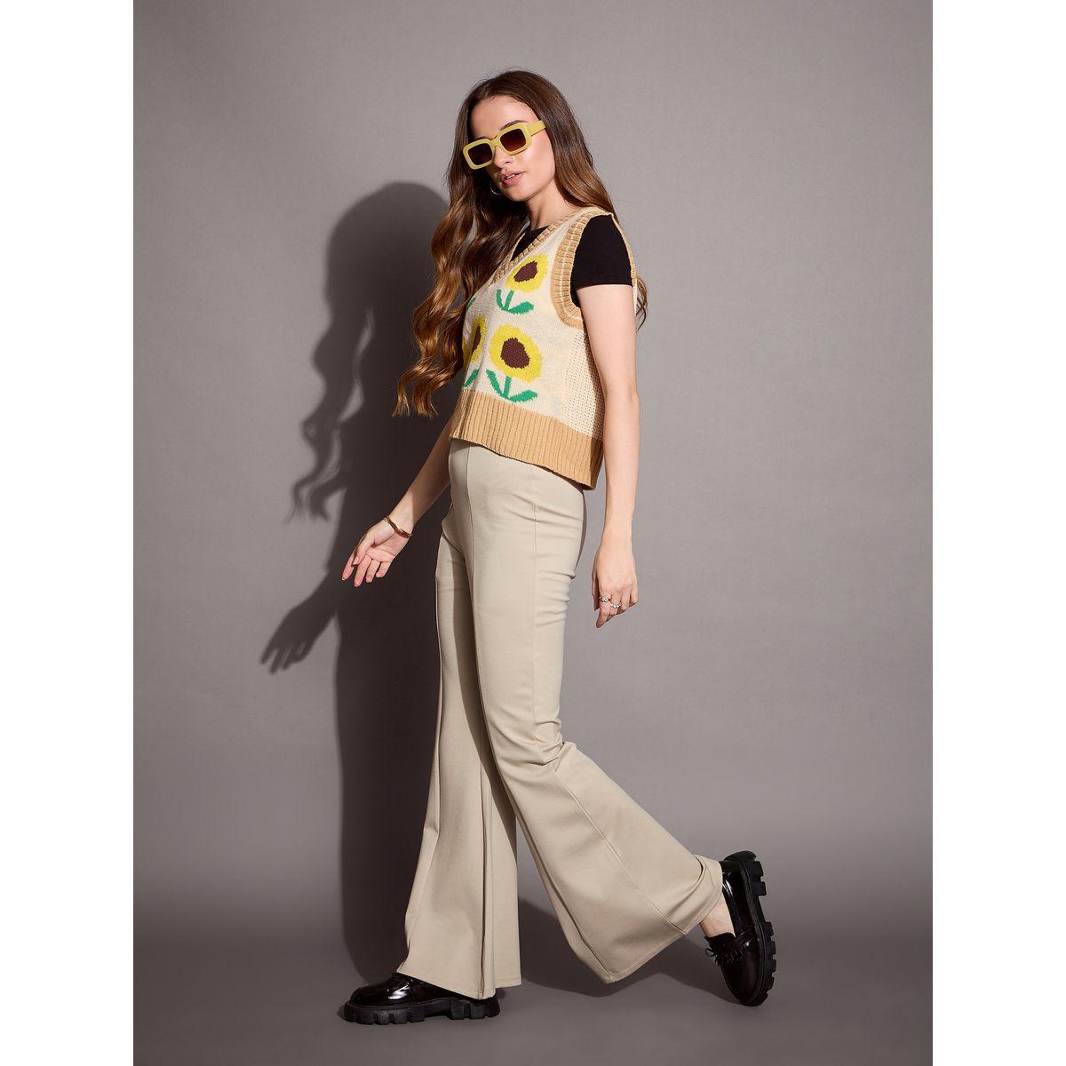 Sassafras X Styli  Bootcut Flared High Rise Trousers-women-clothing-bottoms-trousers-image-6