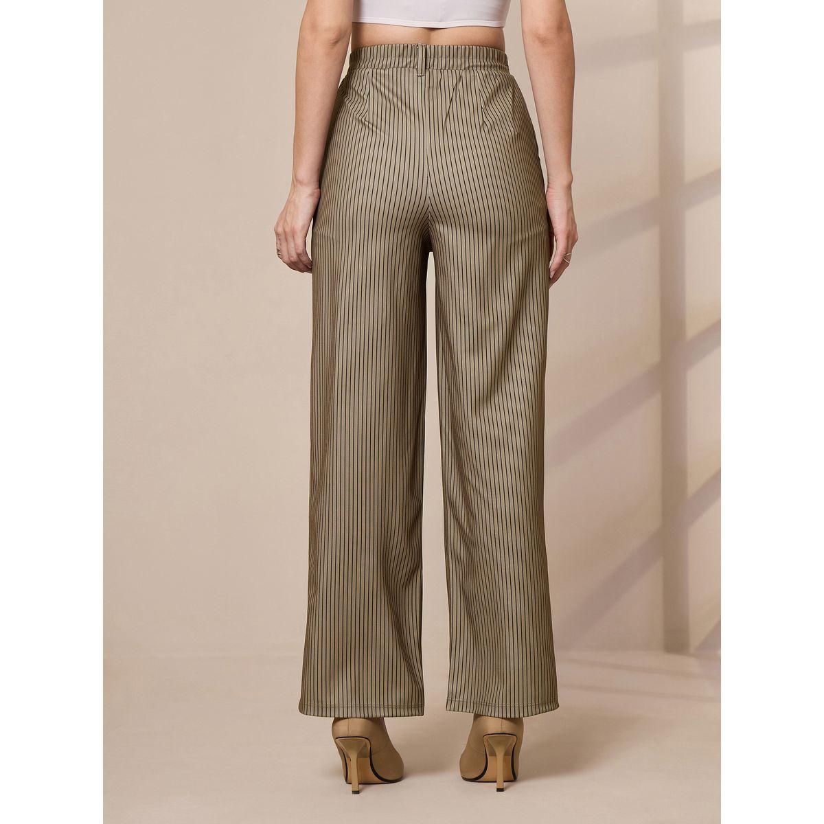 بنطال مخطط بأرجل مستقيمة ساسافراس × ستايلي-women-clothing-bottoms-trousers-image-5