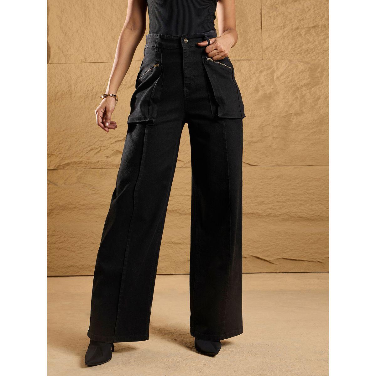 Sassafras X Styli  High Rise Zip Pockets Straight Fit Jeans-women-clothing-bottoms-jeans-image-1