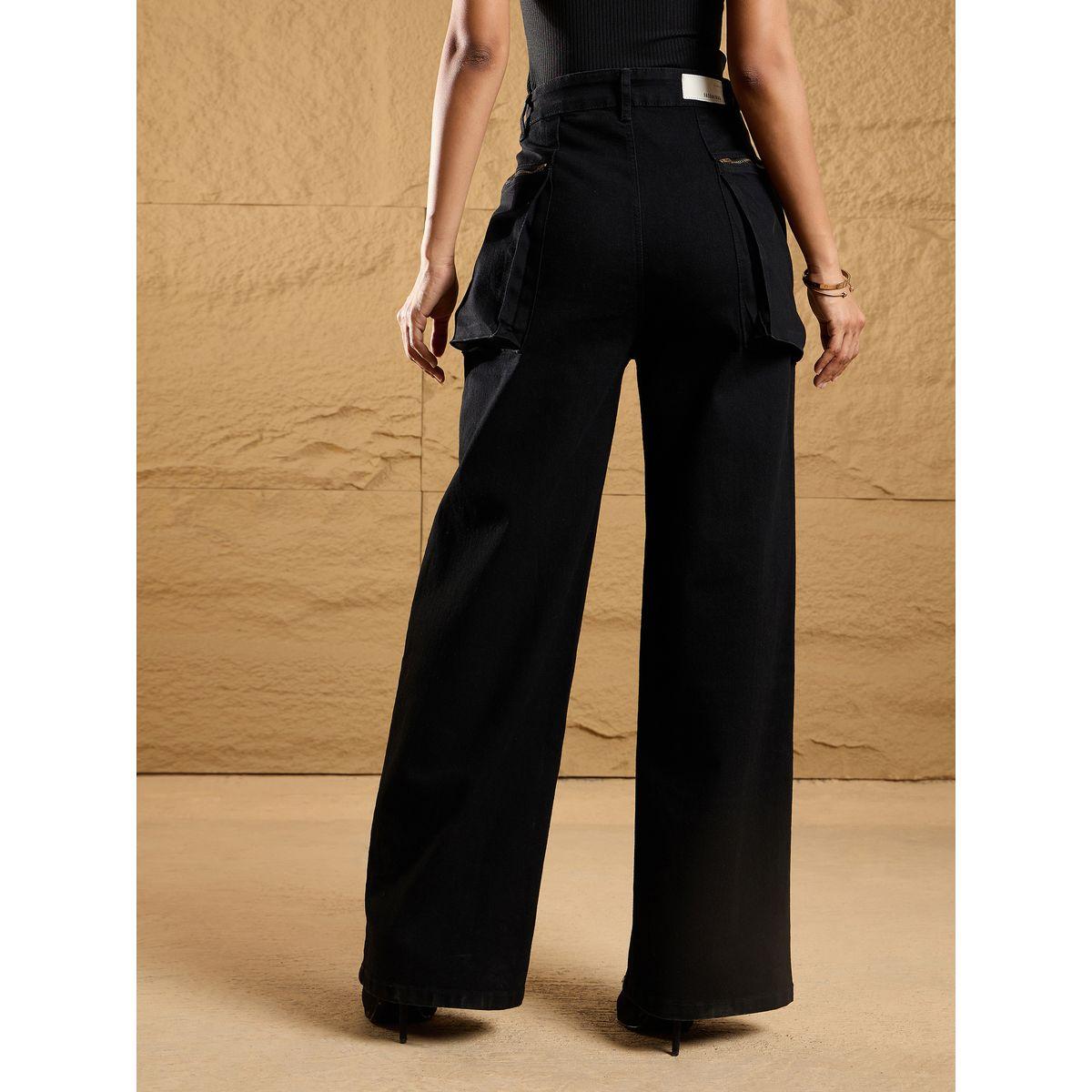 Sassafras X Styli  High Rise Zip Pockets Straight Fit Jeans-women-clothing-bottoms-jeans-image-5