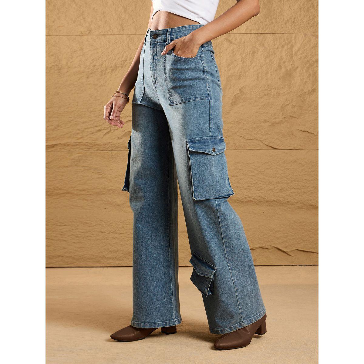 Sassafras X Styli  High Rise Multi Pockets Cargo Jeans-women-clothing-bottoms-jeans-image-3