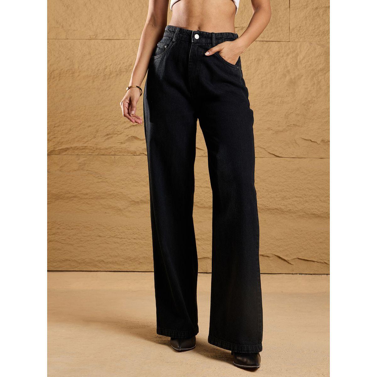 جينز بقصة مستقيمة وخصر متوسط ساسافراس × ستايلي-women-clothing-bottoms-jeans-image-2