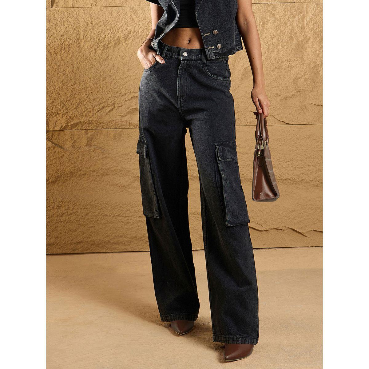 Sassafras X Styli  Mid Rise Washed Box Pockets Straight Fit Jeans-women-clothing-bottoms-jeans-image-1