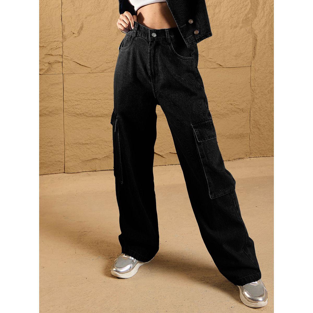 جينز بقصة مستقيمة وخصر متوسط مع جيوب ساسافراس × ستايلي-women-clothing-bottoms-jeans-image-7