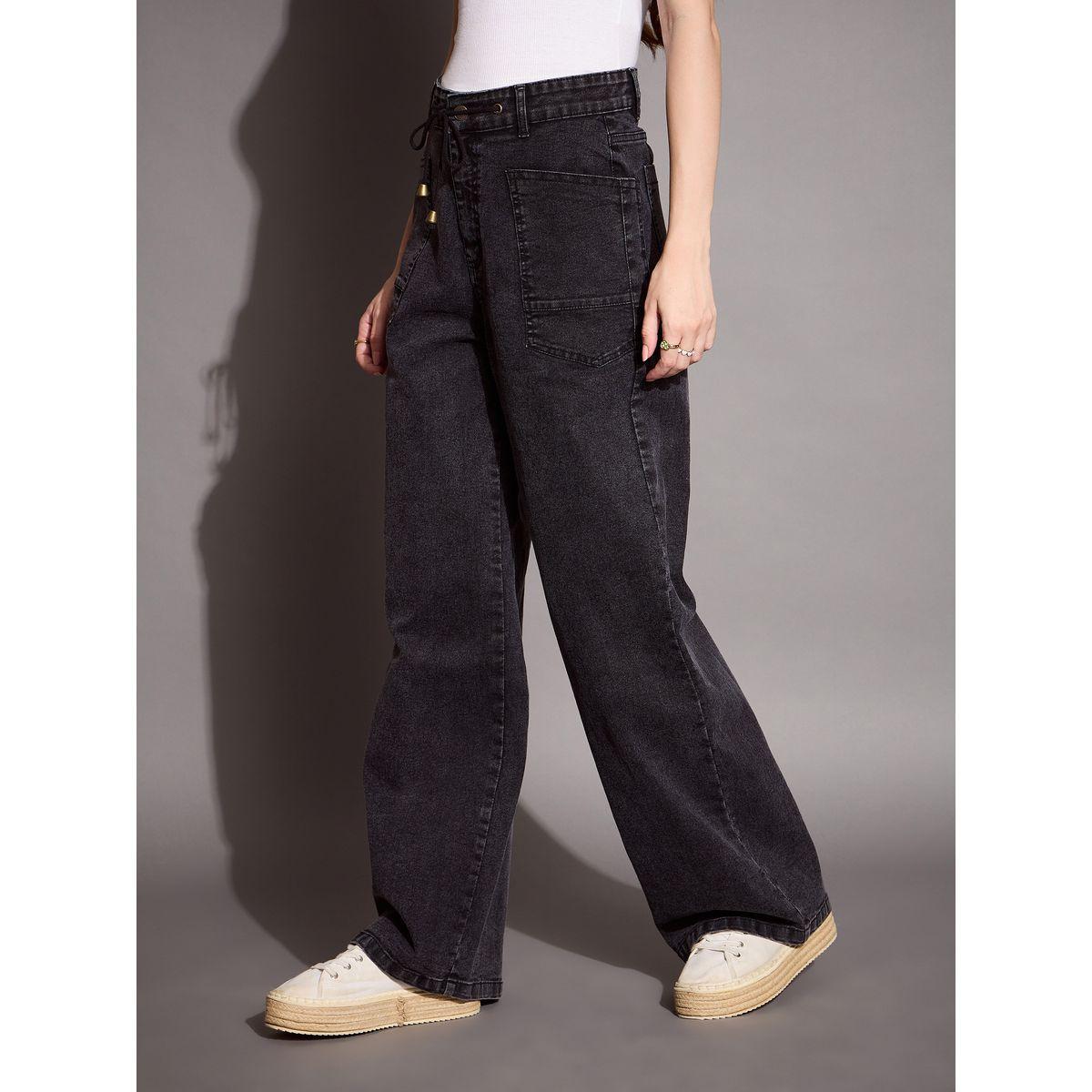 جينز بقصة مستقيمة وخصر متوسط مع جيوب ساسافراس × ستايلي-women-clothing-bottoms-jeans-image-3