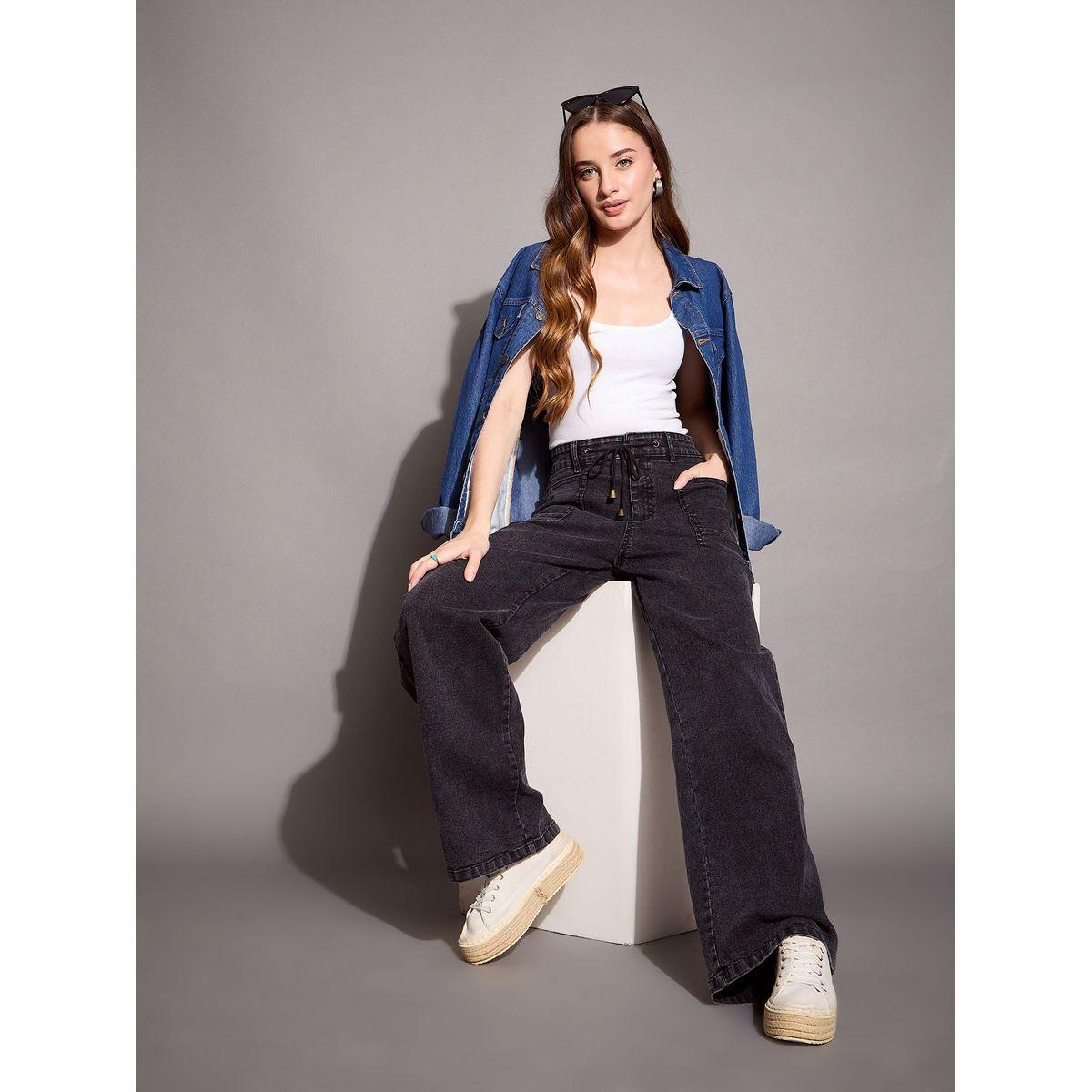 جينز بقصة مستقيمة وخصر متوسط مع جيوب ساسافراس × ستايلي-women-clothing-bottoms-jeans-image-6