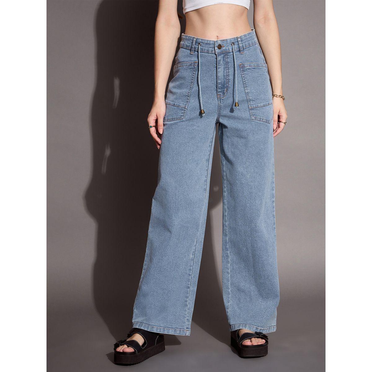 Sassafras X Styli  Mid Rise Patch Pockets Straight Fit Jeans-women-clothing-bottoms-jeans-image-1