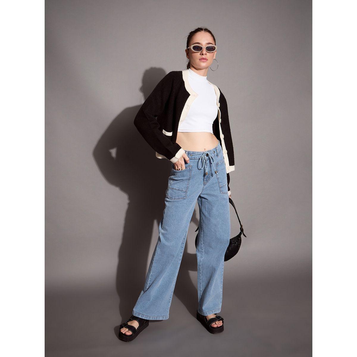 Sassafras X Styli  Mid Rise Patch Pockets Straight Fit Jeans-women-clothing-bottoms-jeans-image-2