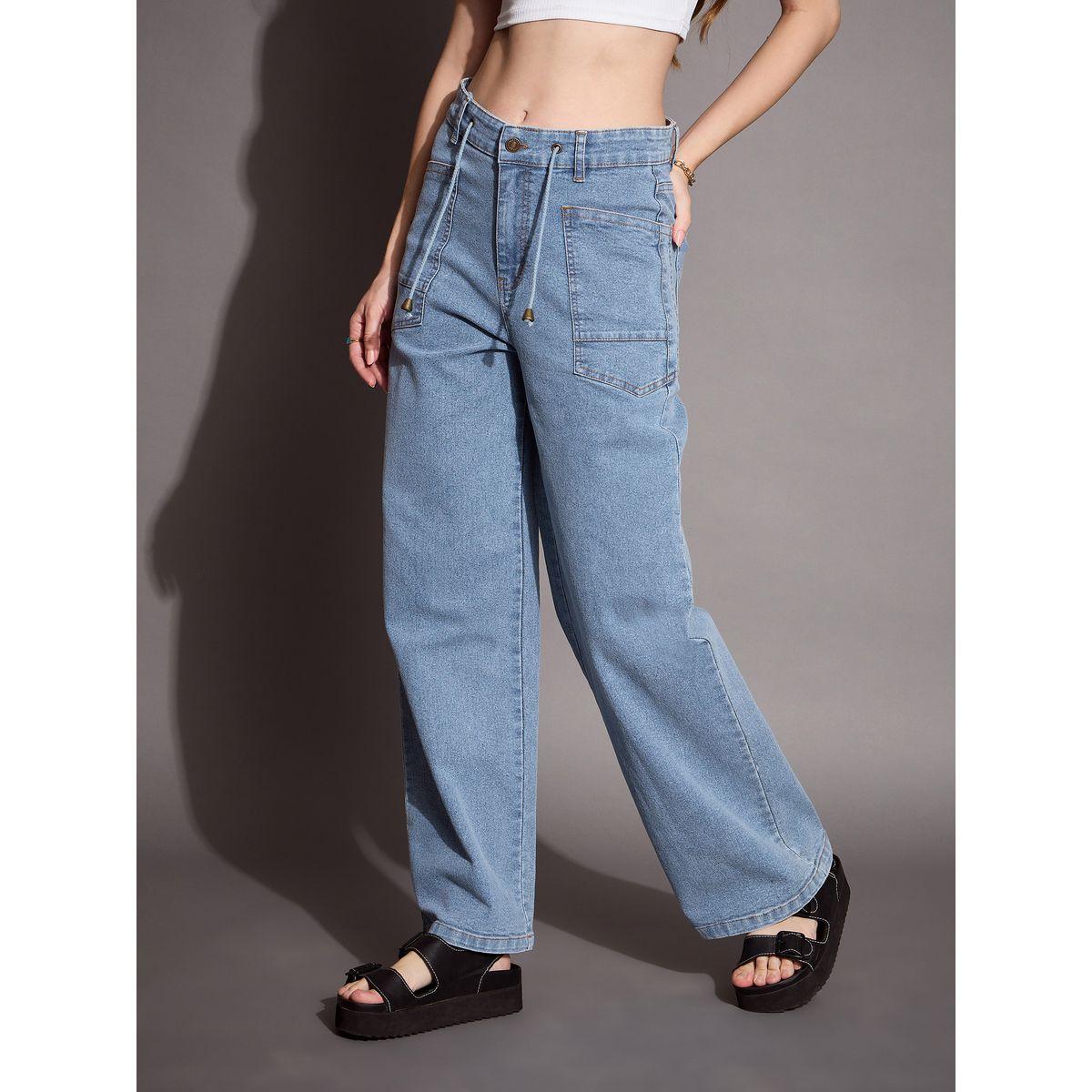 Sassafras X Styli  Mid Rise Patch Pockets Straight Fit Jeans-women-clothing-bottoms-jeans-image-3