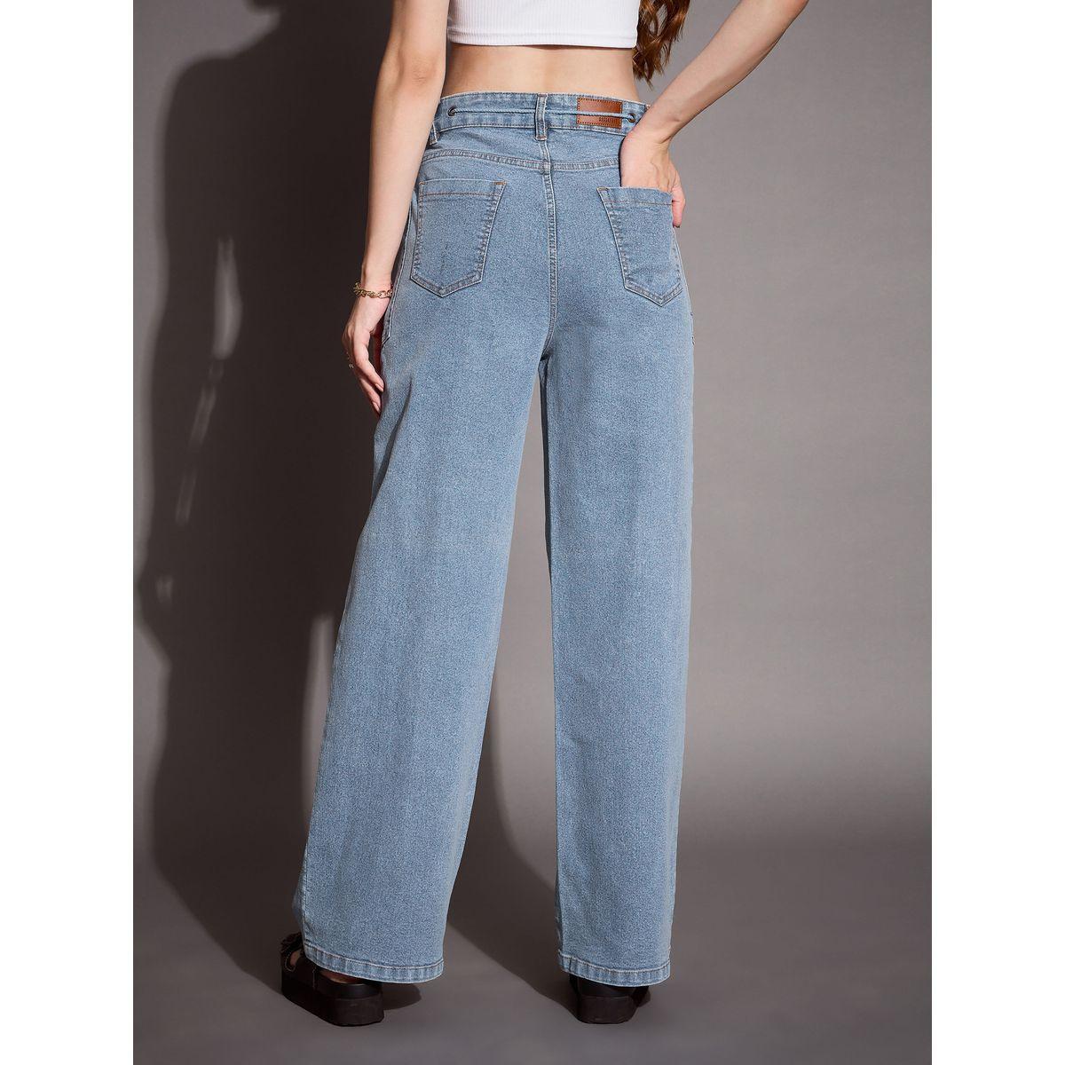 Sassafras X Styli  Mid Rise Patch Pockets Straight Fit Jeans-women-clothing-bottoms-jeans-image-5