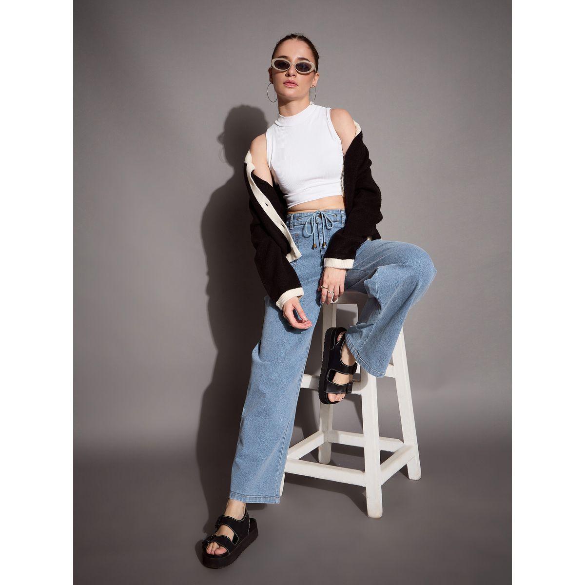 Sassafras X Styli  Mid Rise Patch Pockets Straight Fit Jeans-women-clothing-bottoms-jeans-image-6