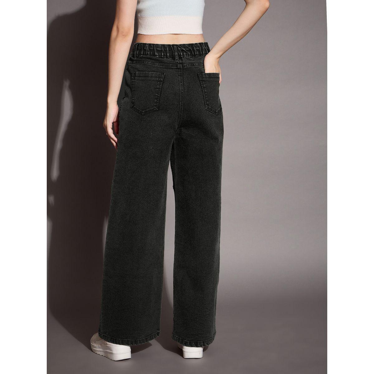 جينز بأرجل مستقيمة وخصر عالي بأربطة ساسافراس × ستايلي-women-clothing-bottoms-jeans-image-5