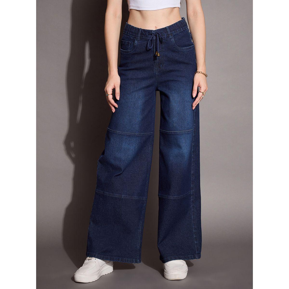 Sassafras X Styli  High Rise Drawstring Waistband Straight Fit Jeans-women-clothing-bottoms-jeans-image-1