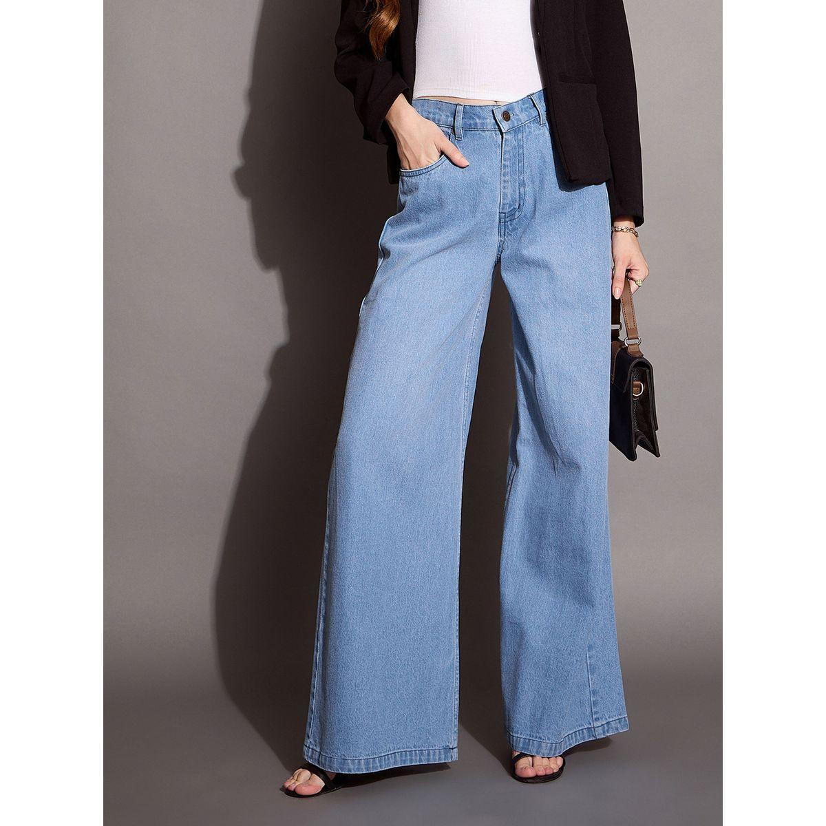 جينز بأرجل واسعة وخصر منخفض ساسافراس × ستايلي-women-clothing-bottoms-jeans-image-7