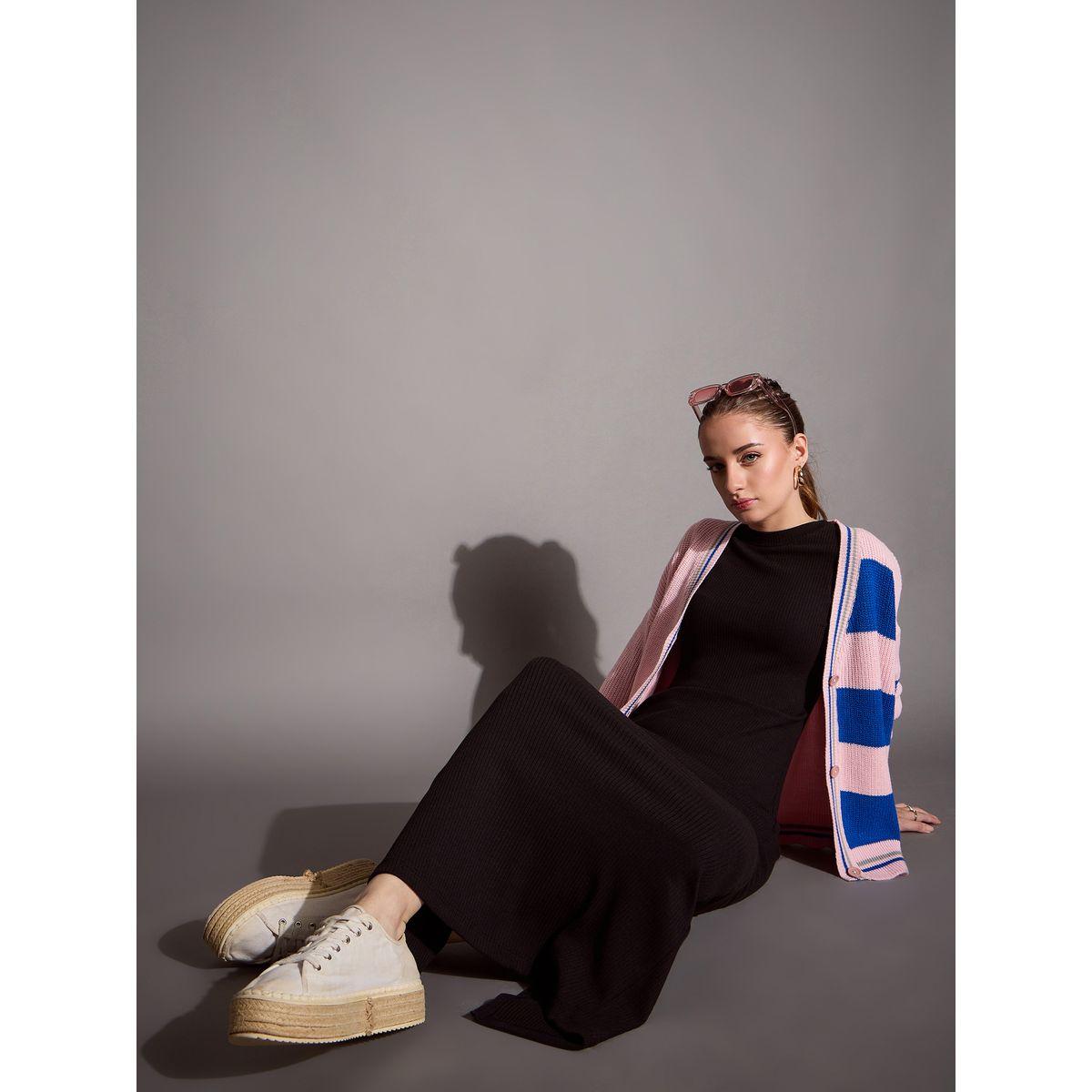 فستان طويل بديكون بتفاصيل مضلعة ساسافراس × ستايلي-women-clothing-dresses-image-6
