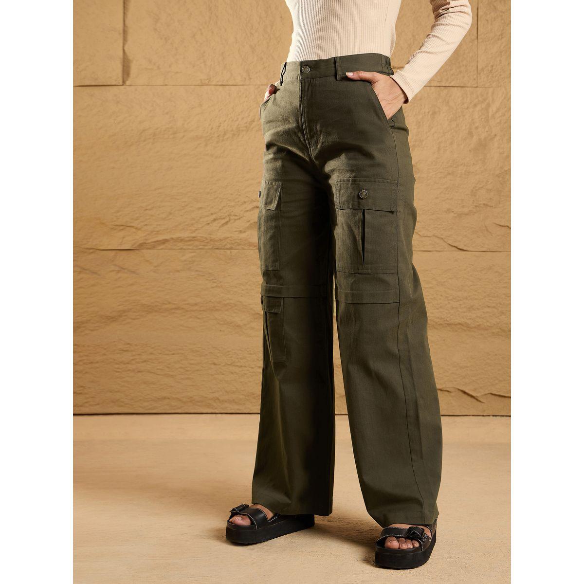 بنطال بقصة مستقيمة وجيب أمامي بغطاء وزر إغلاق ساسافراس × ستايلي-women-clothing-bottoms-trousers-image-3