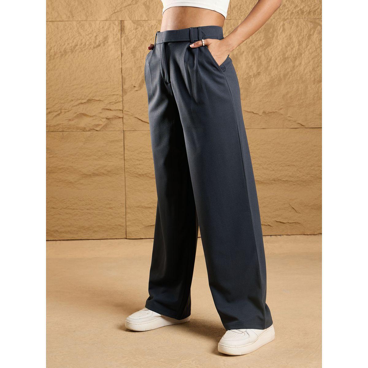 بنطال كوري بقصة مريحة مع فتحات حزام ساسافراس × ستايلي-women-clothing-bottoms-trousers-image-3