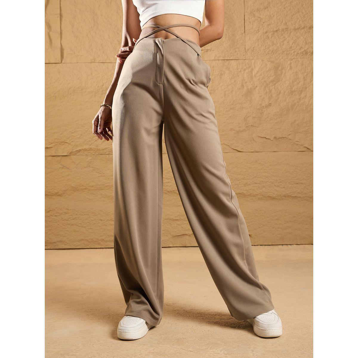 بنطال بأرجل مستقيمة ورباط خصر ساسافراس × ستايلي-women-clothing-bottoms-trousers-image-10