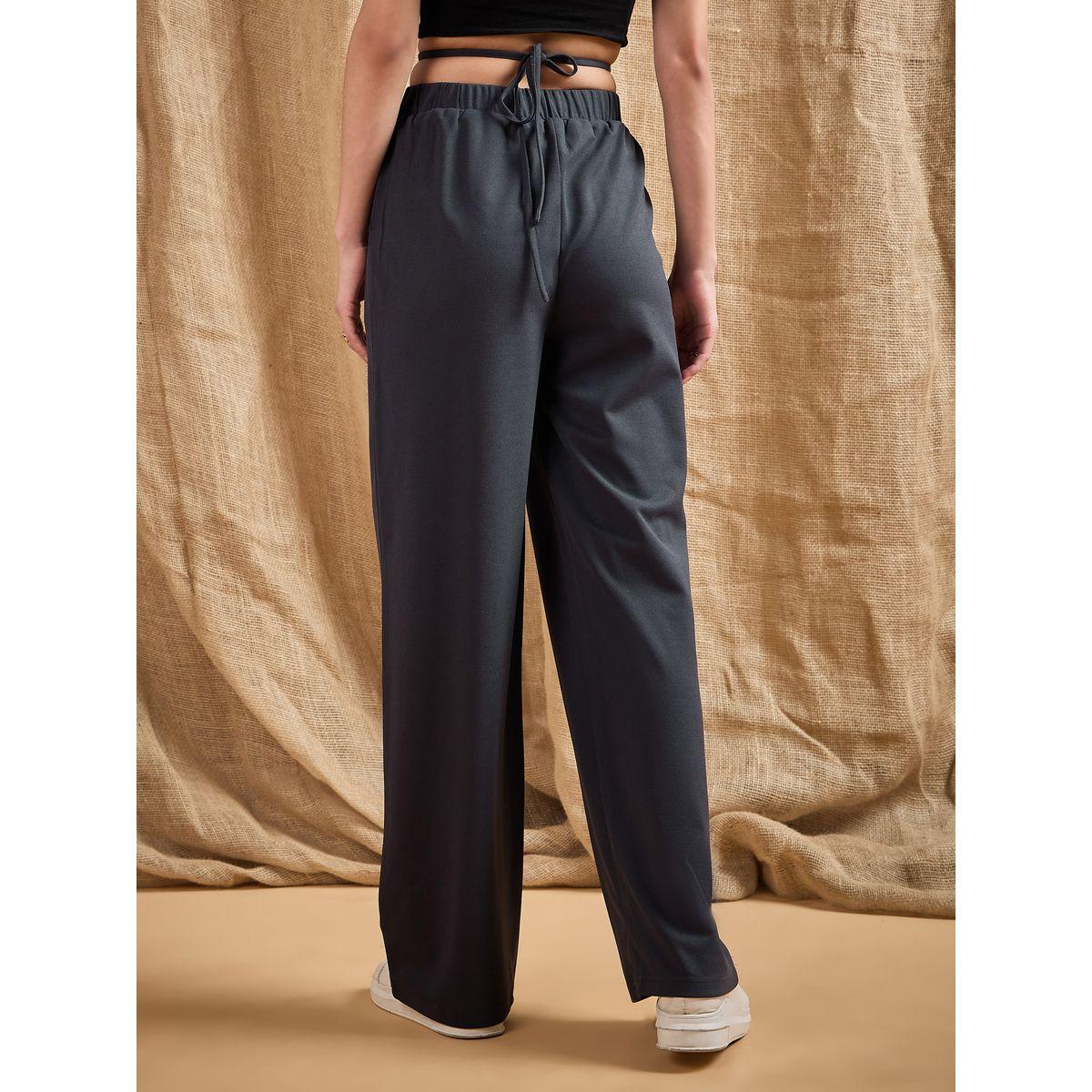بنطال بأرجل مستقيمة ورباط خصر ساسافراس × ستايلي-women-clothing-bottoms-trousers-image-5