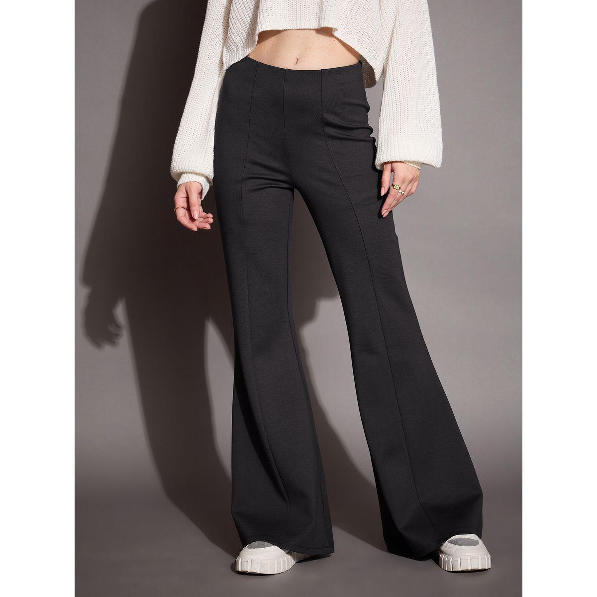 بنطال بوت كات واسع بخصر عالي ساسافراس × ستايلي-women-clothing-bottoms-trousers-image-3