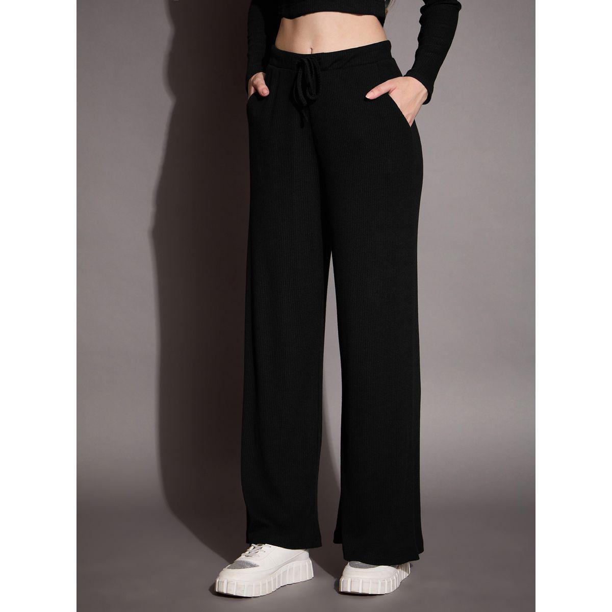 بنطال مضلع بقصة مريحة وأربطة ساسافراس × ستايلي-women-clothing-bottoms-trousers-image-3