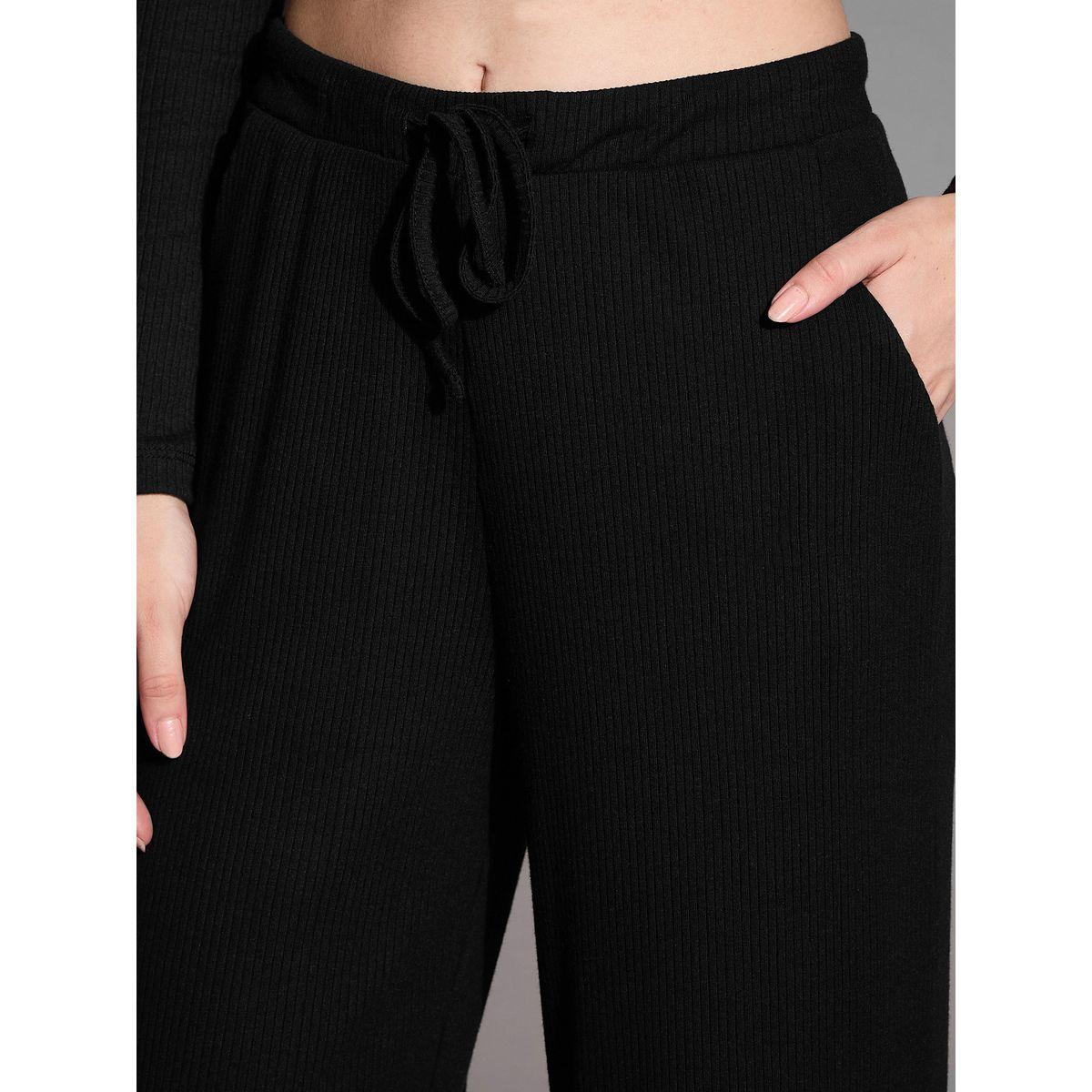 بنطال مضلع بقصة مريحة وأربطة ساسافراس × ستايلي-women-clothing-bottoms-trousers-image-4