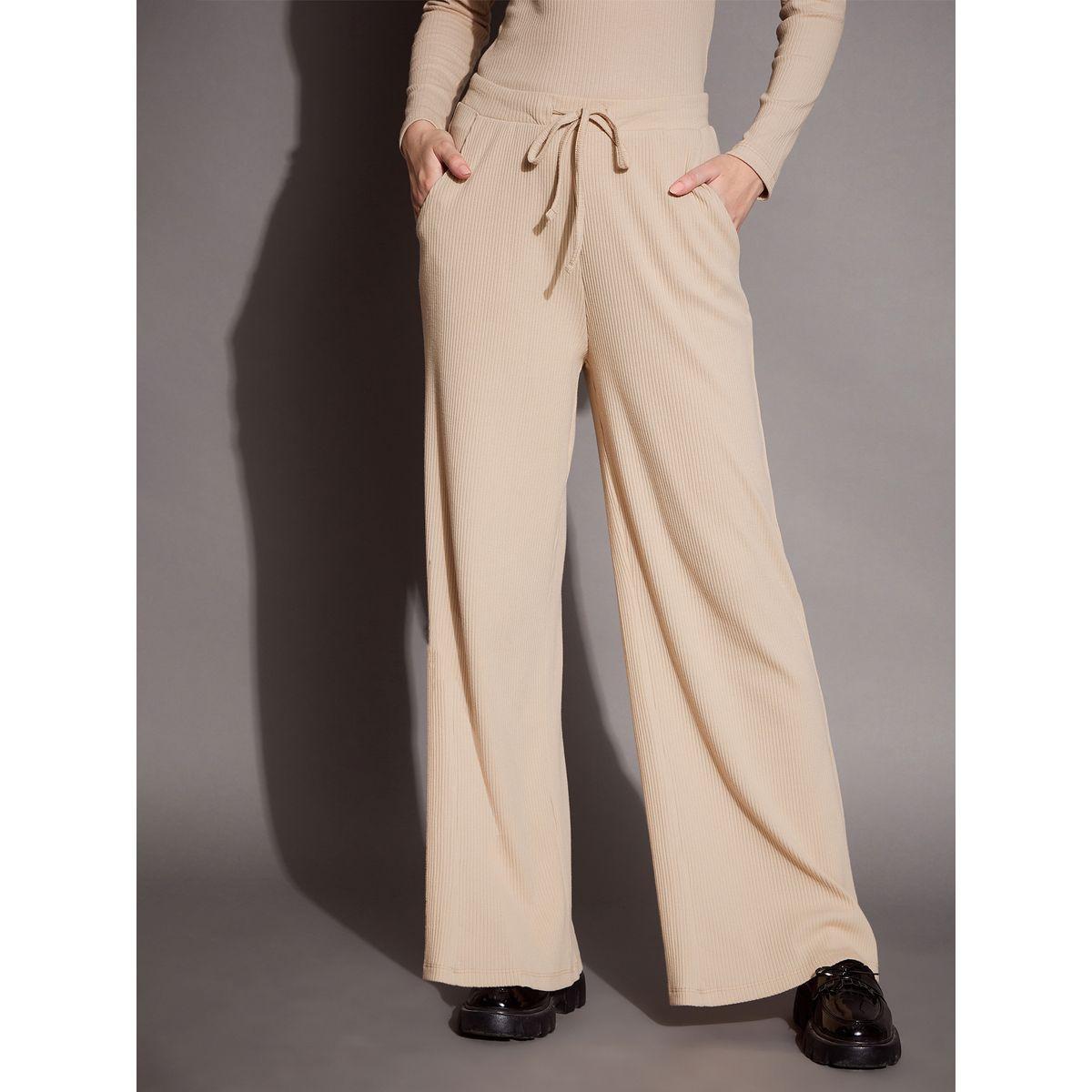 بنطال مضلع بقصة مريحة وأربطة ساسافراس × ستايلي-women-clothing-bottoms-trousers-image-5
