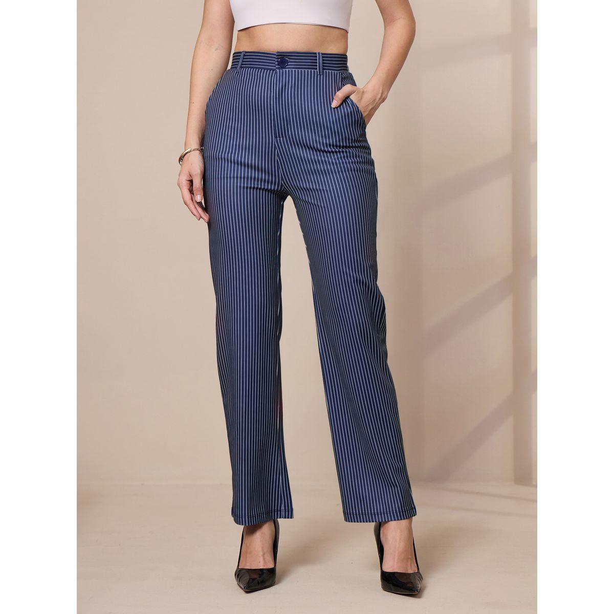 Sassafras X Styli  Striped Slim Fit Trousers-women-clothing-bottoms-trousers-image-1