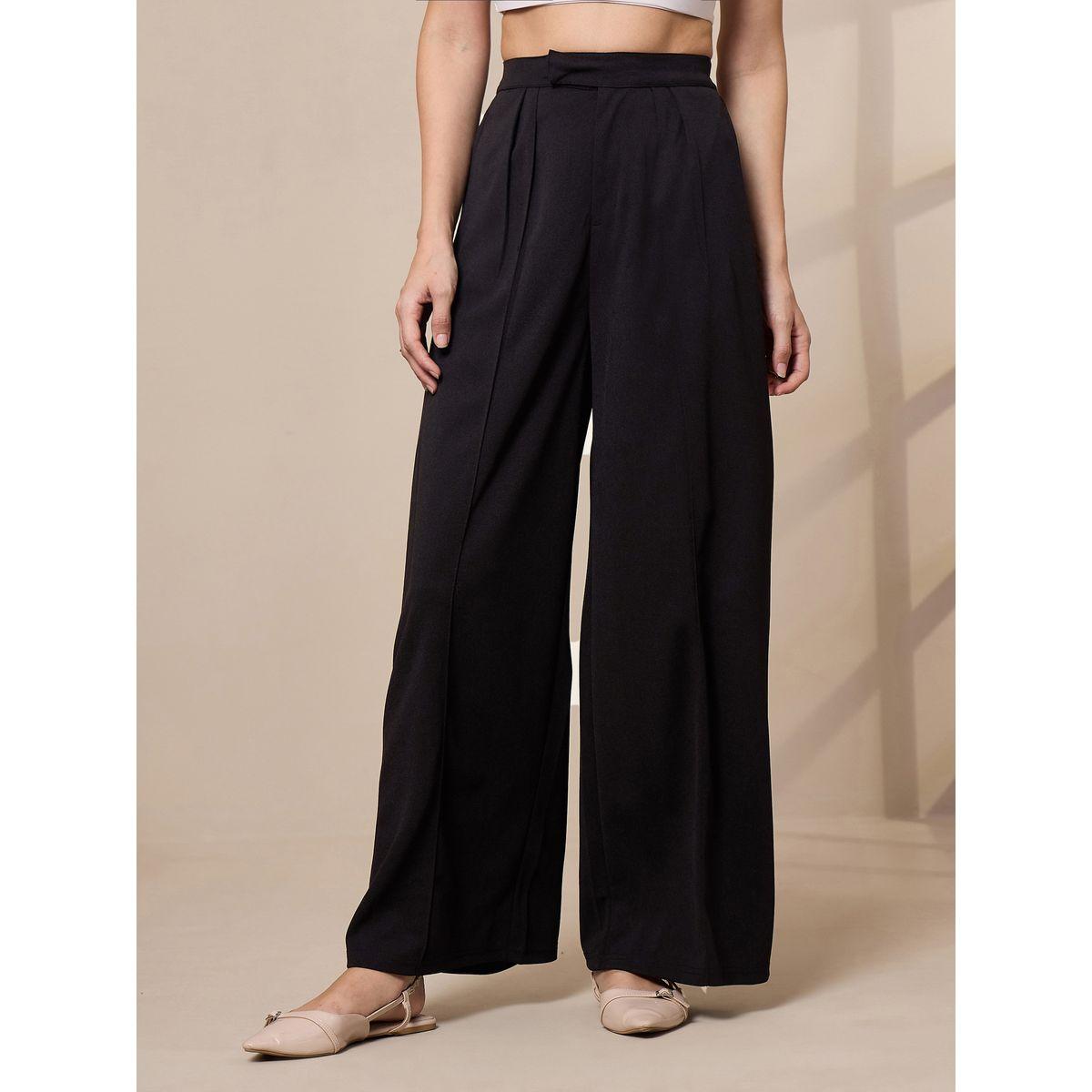بنطال بأرجل واسعة وخصر عالي ساسافراس × ستايلي-women-clothing-bottoms-trousers-image-1