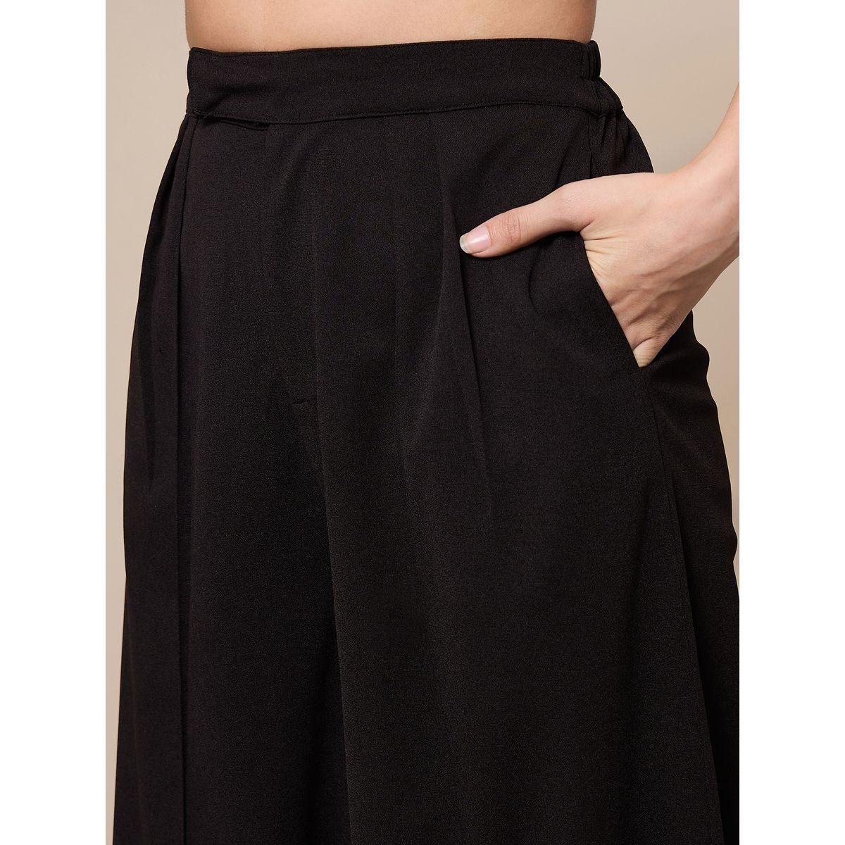 Sassafras X Styli  High Rise Pleat Detail Wide Leg Trousers-women-clothing-bottoms-trousers-image-4